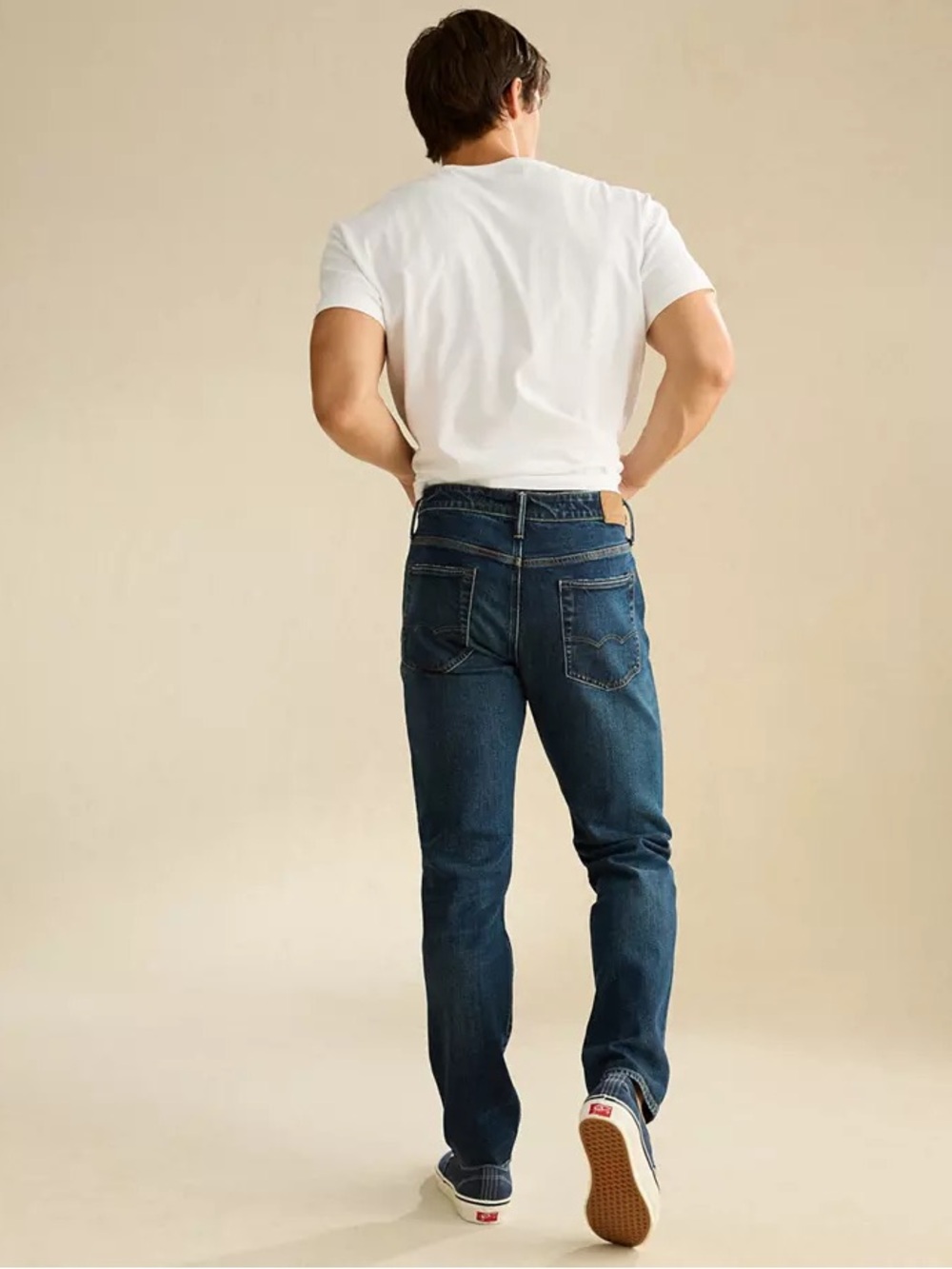 American Eagle Outfitters Men's Straight Jeans in Dark Blue - Picture 6 of 9